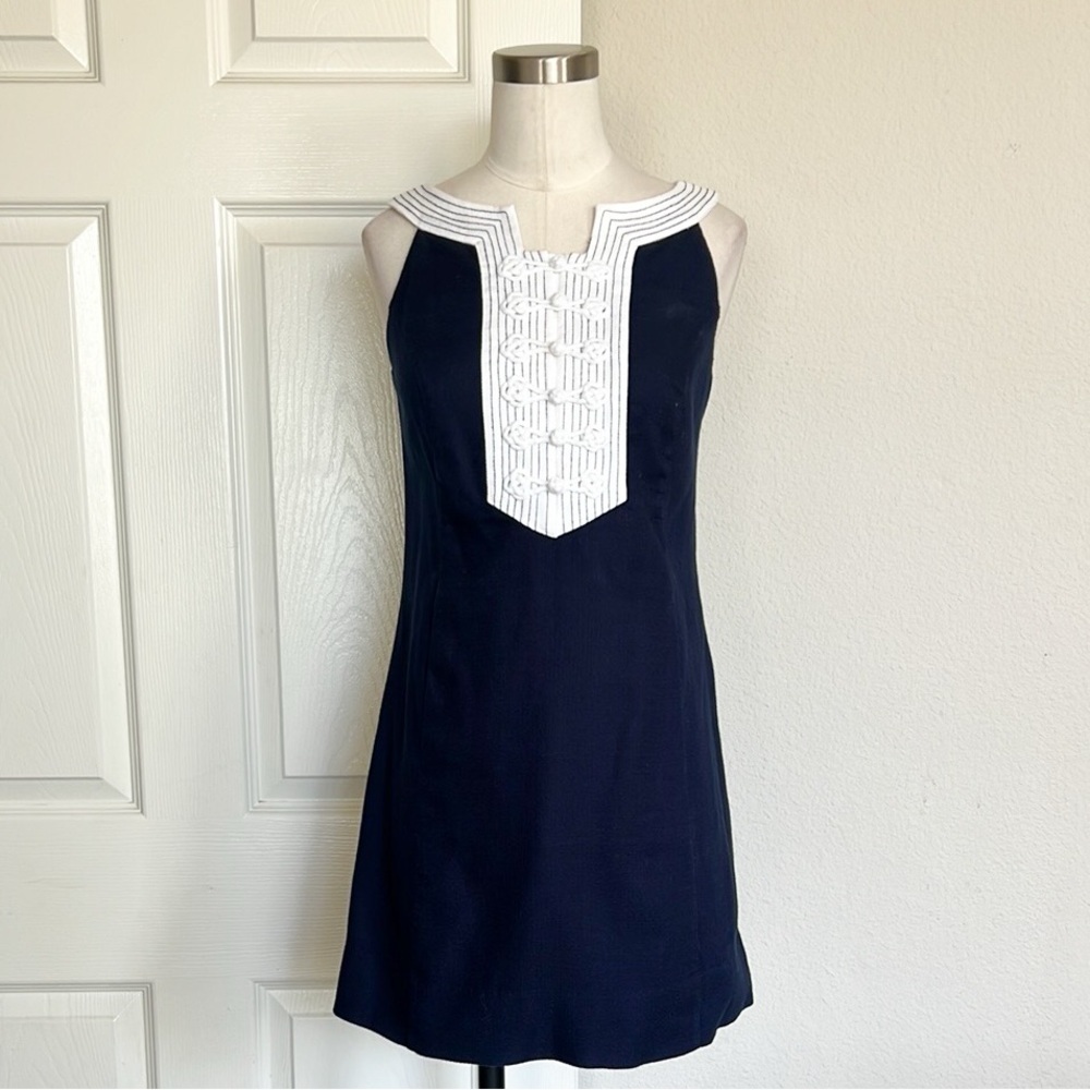 Lily Pulitzer Navy Knot Button Mini Dress